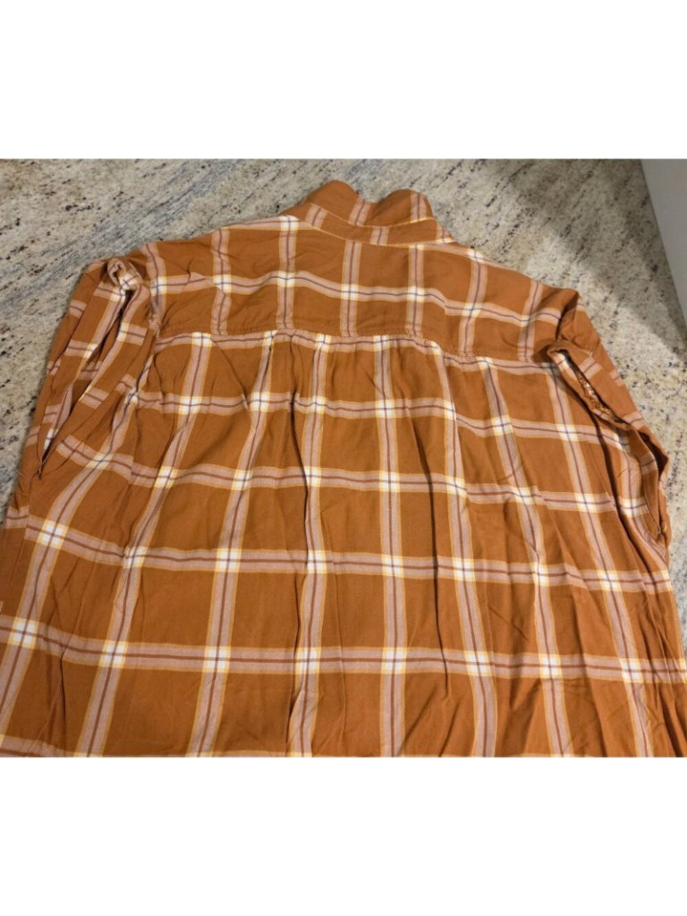 Plaid Shirt Dress OLD NAVY Women's Size M Short Sleeve Yellow Brown Knee Length - Picture 11 of 13